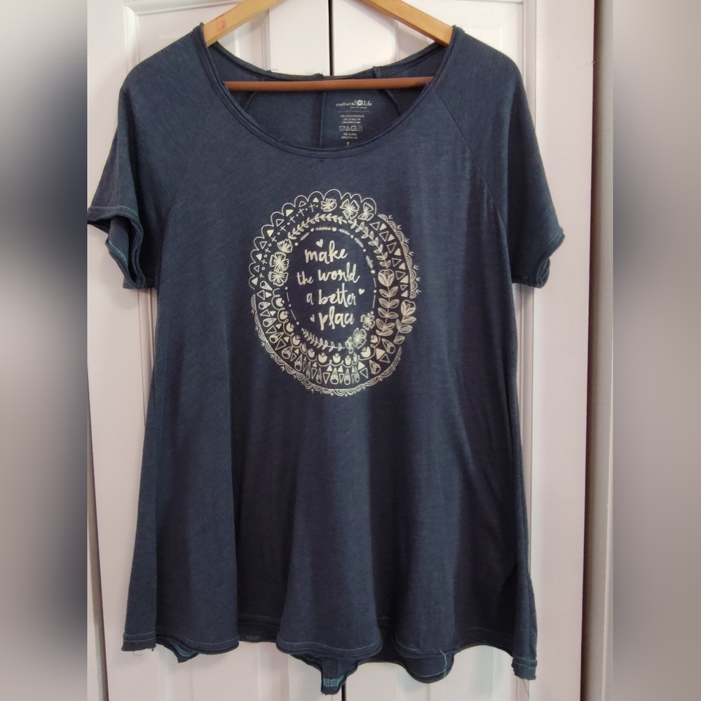 Natural Life T-shirt | Blue | Short sleeve  | Large